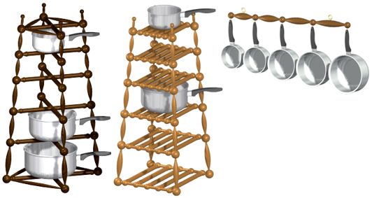 wooden pan rack